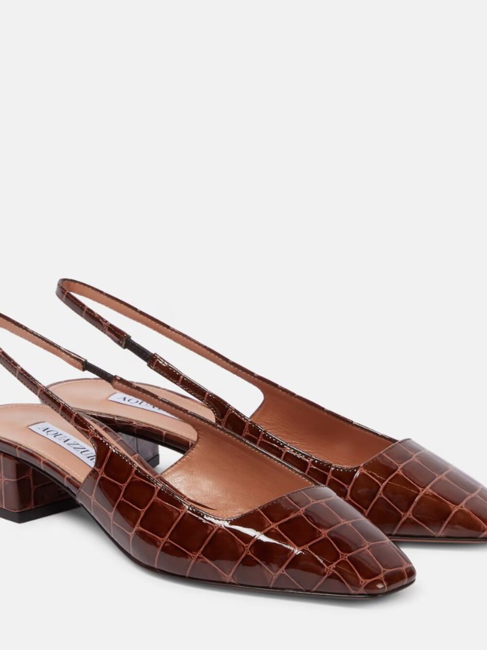 Aquazzura Ginza 35 leather slingback pumps